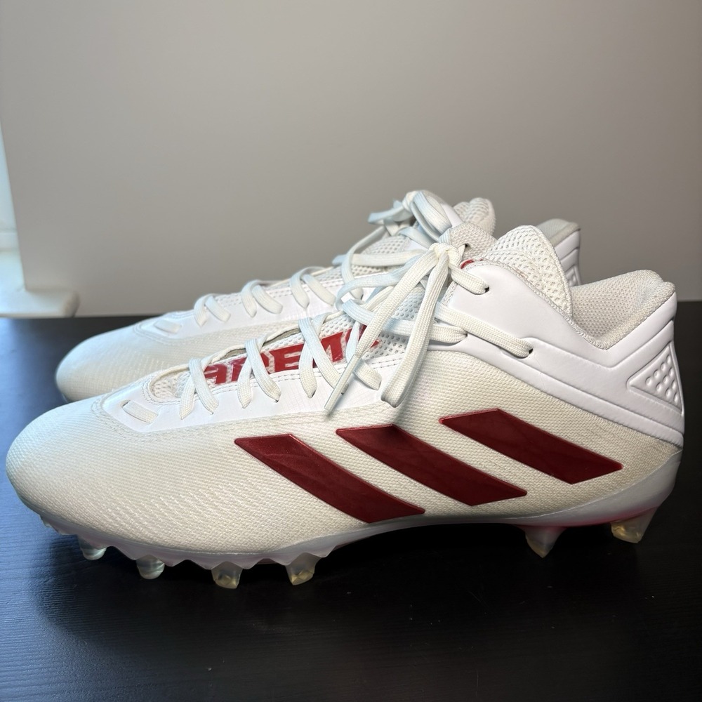 ADIDAS SM FREAK MID FOOTBALL CLEATS SIZE 13 WHITE RED FX1308